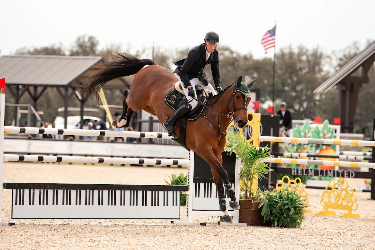 Alberto Michan riding Joint de Canabis van de Doornhoeve to second in the Galati Yacht Sales FEI 1.45m Grand Prix at TerraNova