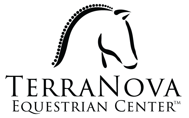 TerraNova Equestrian Center logo in black with a line-drawn horse head above