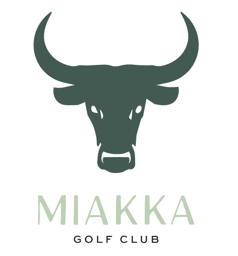 Miakka Golf Club logo with a dark green bull head above the club name