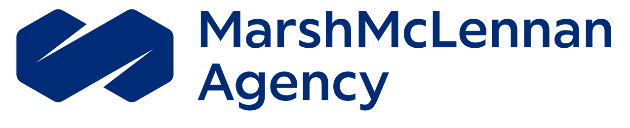 Marsh McLennan Agency logo in navy blue with an interlocking ribbon mark