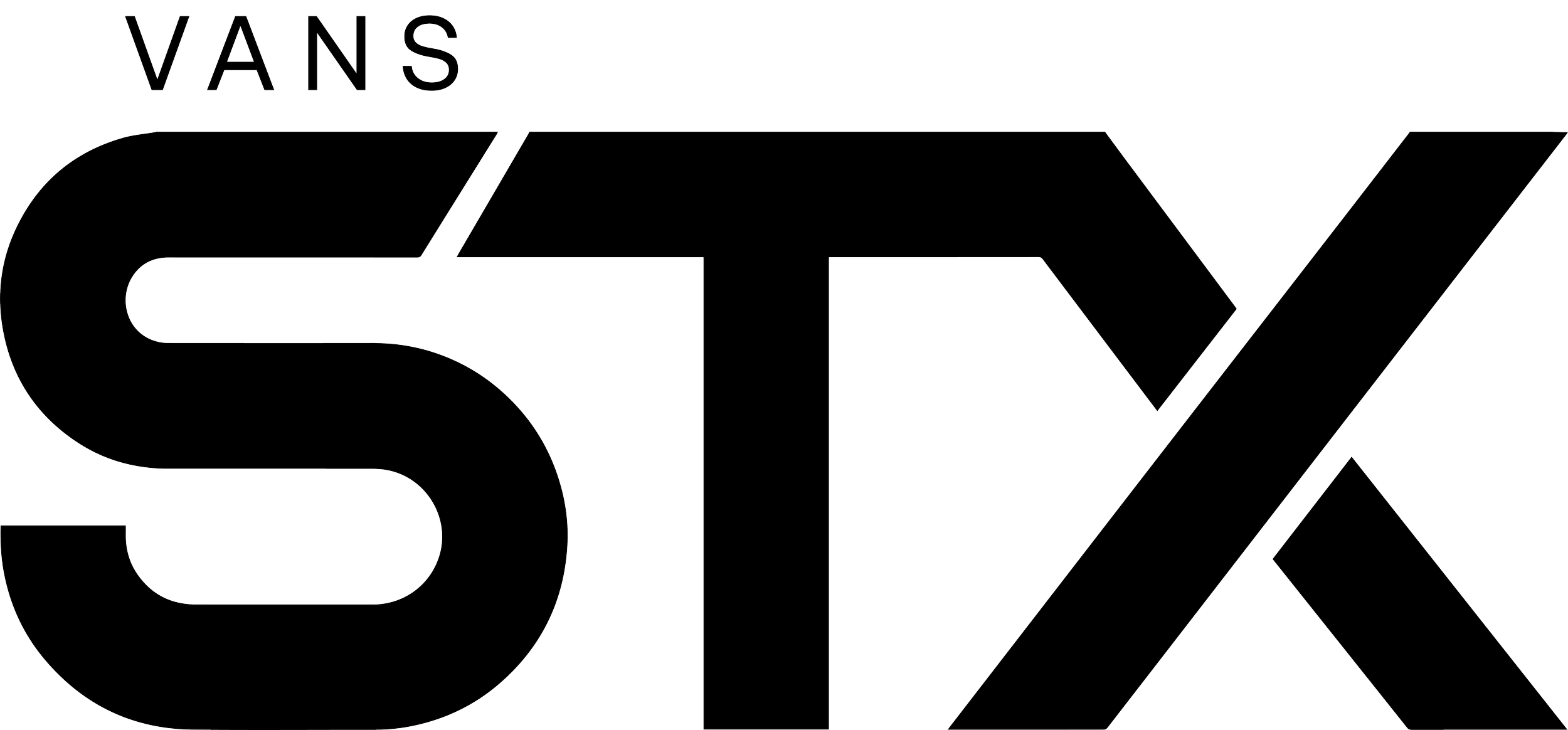 STX Vans logo in heavy black lettering with the word Vans set above