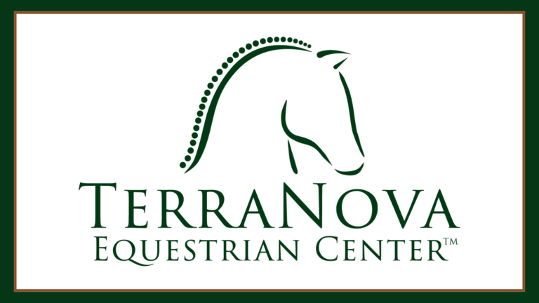 TerraNova Equestrian Center logo in dark green inside a thin green border